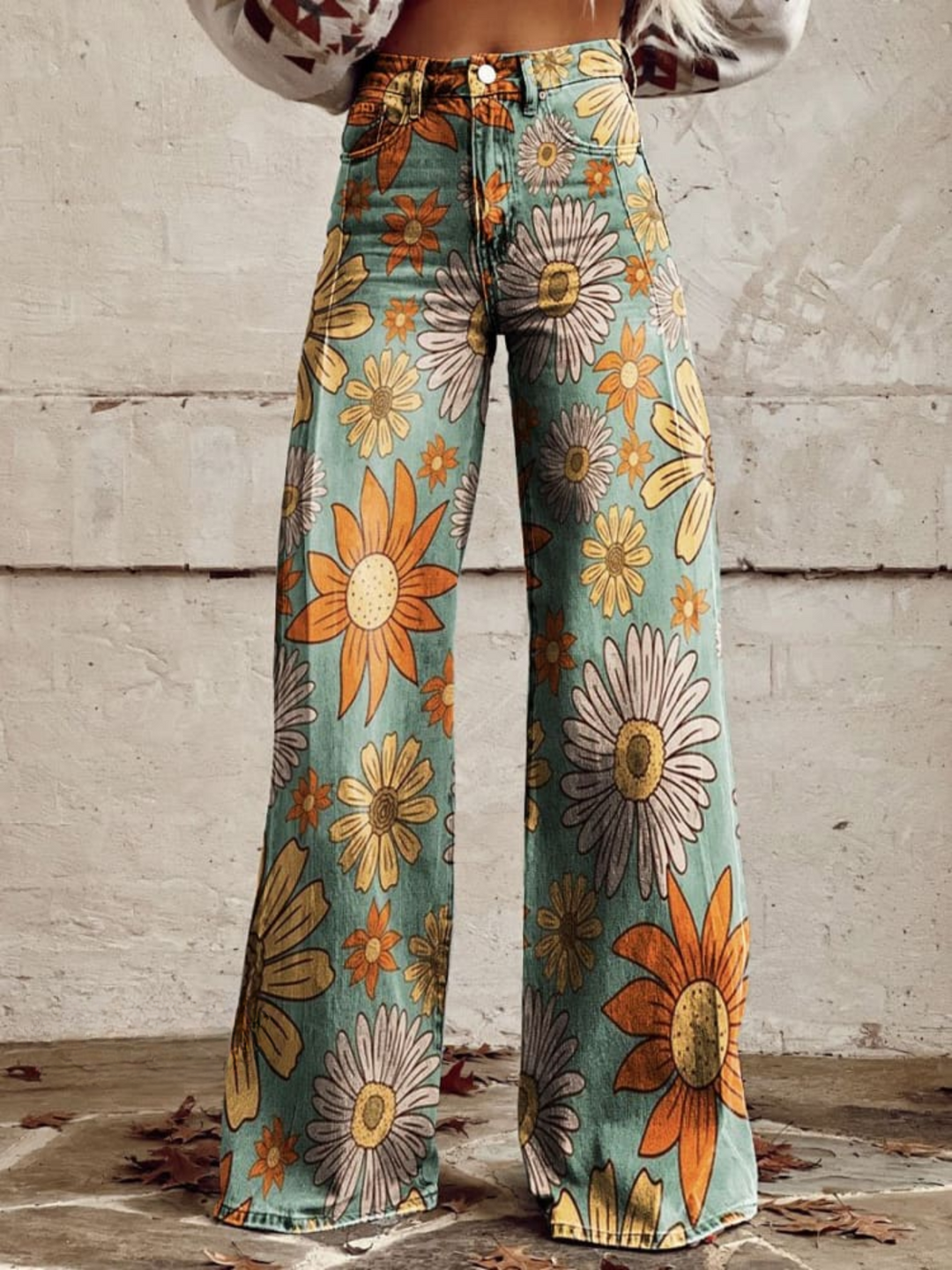 Celia - Pantalones Anchos Florales