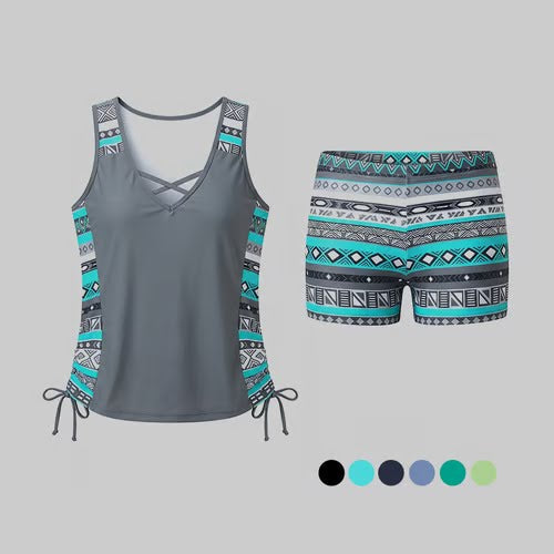 Lara - Tankini estampado con short