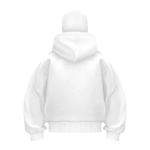 Hættetrøje med gennemgående lynlås